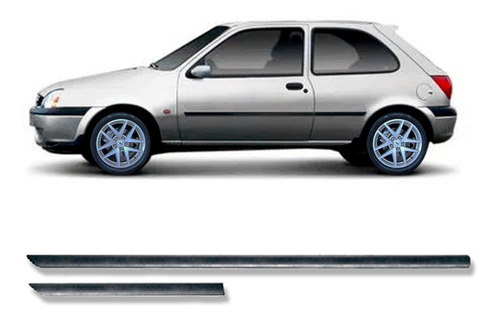 Borrachão Porta Lateral Fiesta 2pts 2000 A 2002 4peças Preto