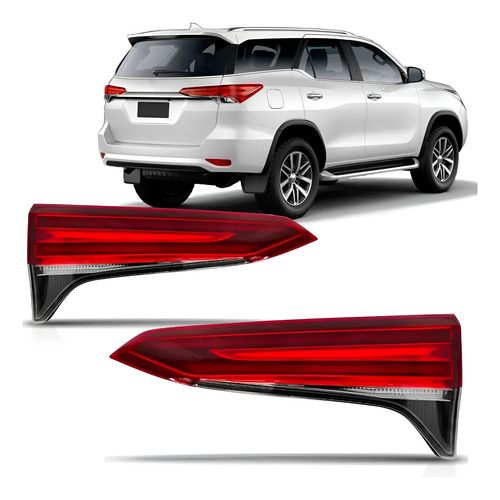 Par Sinaleira Traseira Tampa Hilux Sw4 2016 A 2020 C/ Led Vermelho