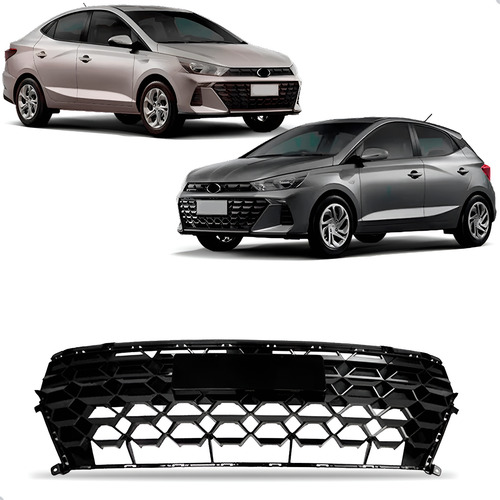 Grade Central Hb20 2023 2024 A 2026 Diant Brilhante 1a Linha Preto Brilhante