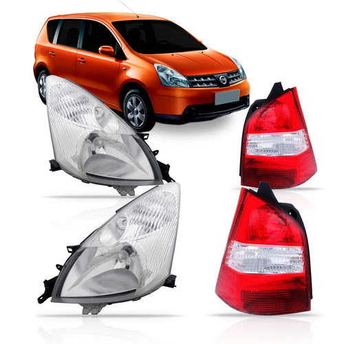 Kit Livina Nissan Par Farois + Par Lanternas Traseiras