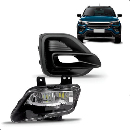 Farol Milha Moldura Para Fiat Pulse 2022 A 2025 Led Direito Transparente