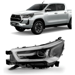 Farol Hilux Srv 2021 2022 C/ Led Aro Cinza 1ª Linha Esquerdo/motorista