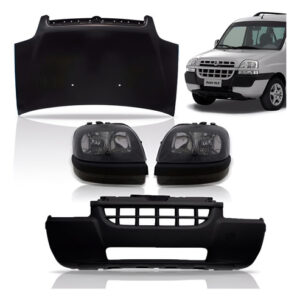 Kit Frente Doblo 2001 A 2007 Fiat Capo Parachoque Farol