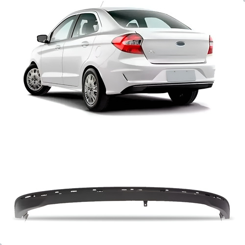 Spoiler Ka 2019 A 2022 Sedan Parachoque Traseiro Preto