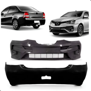 Par Parachoque Para Etios Sedan 2017 2018 2019 2020 21 2022 Preto