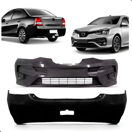 Par Parachoque Para Etios Sedan 2017 2018 2019 2020 21 2022 Preto