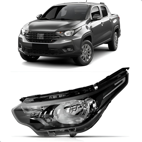 Farol Para Fiat Strada 2020 2021 2022 2023 Sem Led 1ª Linha Esquerdo/motorista