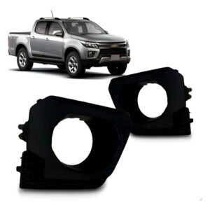 Par Moldura Grade De Milha S10 2021 2022 2023 Com Furo Preto Ambos Os Lados