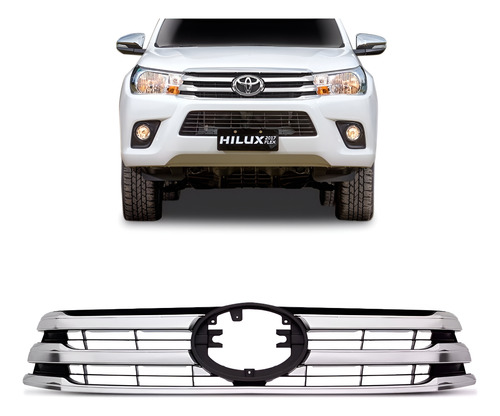 Tela Frontal Radiador Toyota Hilux Srx 2016 2017 Cromada
