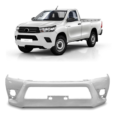 Parachoque Dianteiro Hilux 2016 A 2018 Cabine Simples Avaria Branco