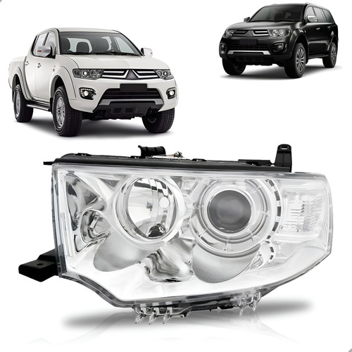 Farol Para Mitsubishi L200 Triton 12 13 14 15 2016 1ª Linha Direito/passageiro