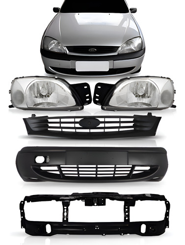 Kit Frente Fiesta & Courier Ford 2000 2001 2002 Novo Preto