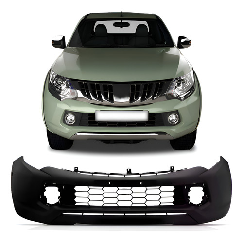 Parachoque Dianteiro L200 Triton 16 17 18 C/furo Novo Preto