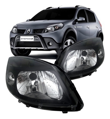 Par Farol Sandero 2007 2008 2009 2010 Mascara Negra