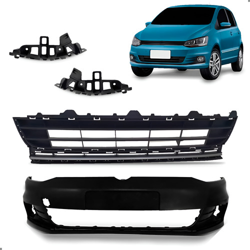 Kit Envolvente Fox 2015 A 2022 Dianteiro Com Guias E Grade Preto