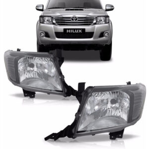 Par Farol Hilux Srv 2012 A 2015 Mascara Negra Fume Esportivo