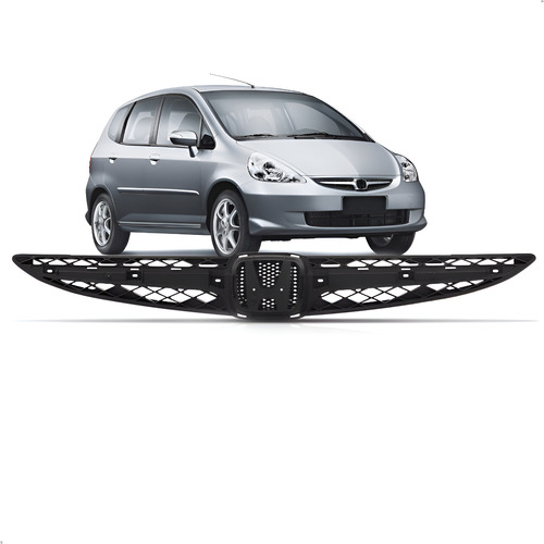 Grade Parachoque Honda Fit 2007 2008 Superior Preta 1a Linha - Preto