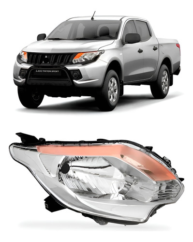 Farol L200 Triton 17 18 19 20 21 22 23 Pisca Ambar 1ª Linha - Direito/passageiro