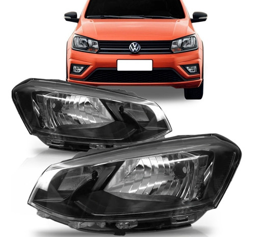 Par Farol Gol G7 2016 2017 2018 Foco Simples Friso Preto.