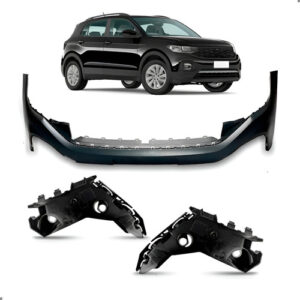 Kit Envolvente T-cross 2019 A 2024 Com Guias S/furo Sensor Preto