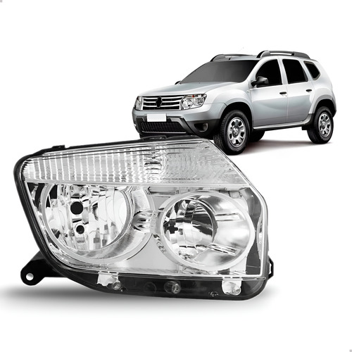 Farol Cromado Duster 2010 2011 2012 2013 2014 2015 1ª Linha Direito/passageiro