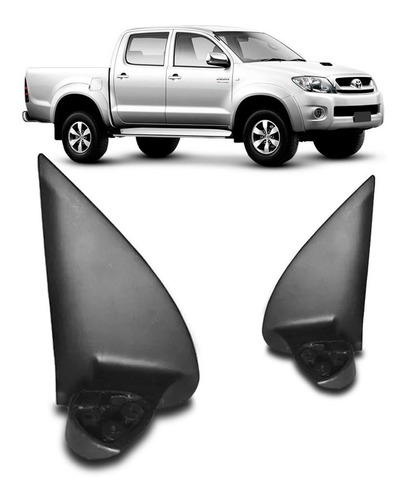 Par De Pé De Retrovisor Hilux 2005 A 2011 Plástico