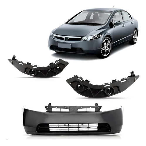 Envolvente Dianteiro New Civic 2006 A 2008 Com Par Guias