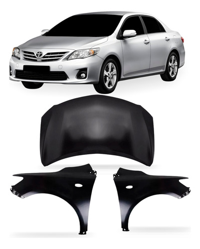 Kit Capô E Paralamas Para Corolla 2009 2010 2011 2012 2013