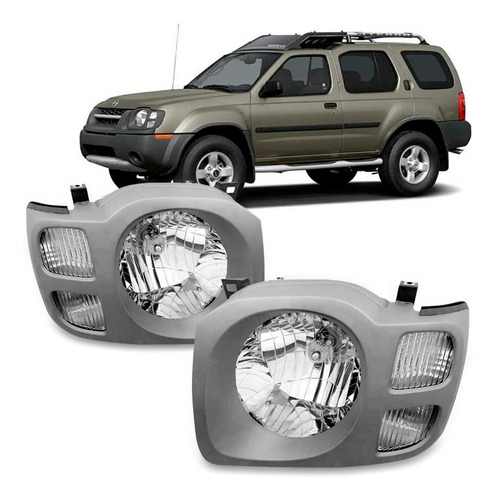 Par Farol Moldura Cinza Xterra 2004 A 2007