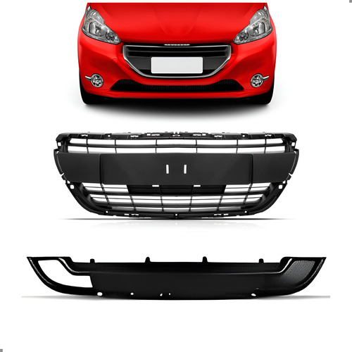 Kit Grade Para Peugeot 208 2017 2018 19 2020 Com Acabamento Preto