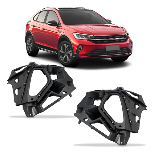 Par Moldura Milha C/ Furo Nivus 2020 2021 2022 Preto