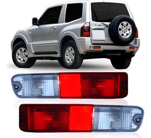 Par Sinaleira Parachoque Pajero Full 2004 2005 2006 2007 Vermelho