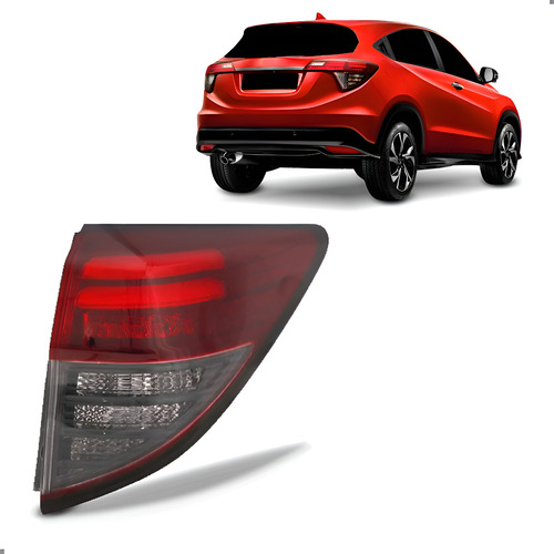 Lanterna Para Hrv 17 18 2019 2020 2021 Fume Com Led 1ª Linha Direito/passageiro Vermelho