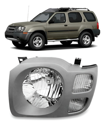 Farol Para Nissan Xterra 2004 A 2007 Moldura Cinza 1ª Linha Esquerdo/motorista