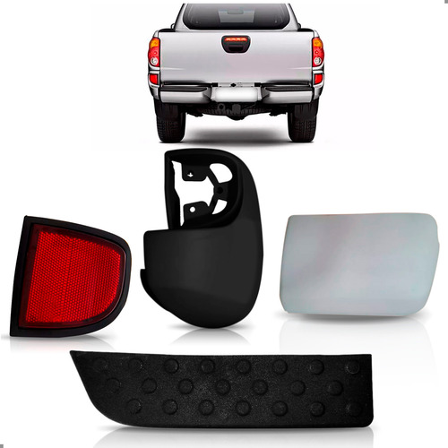 Kit Envolvente L200 Triton 2007 A 2016 Pisante Polaina Ld Preto