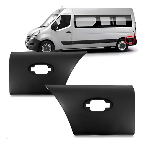 Par Friso Lateral Master 2013 A 2018 Traseiro Menor Com Furo - Preto