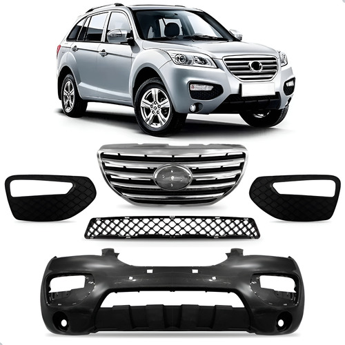 Parachoque Para Lifan X60 2013 A 2016  Com Grades 1a Linha  Preto