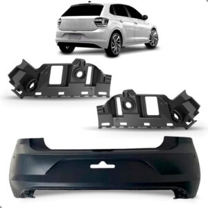 Kit Parachoque Traseiro Para Polo 2018 A 2023 Com Par Guias