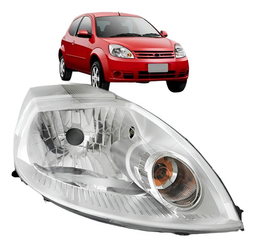 Farol Ka 2008 A 2011 Cromado 1ª Linha - Direito/passageiro