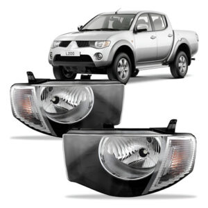 Par Farol L200 Triton 07 A 16 Foco Simples Sinaleira Cristal