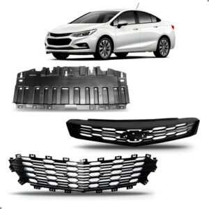 Tela Frontal Radiador E Parachoque Cruze Lt 16/18 C/defletor Preto