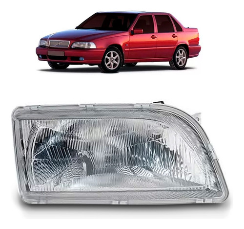 Farol Para Volvo S70 1997 1998 99 2000 Lente Raiada 1ª Linha - Direito/passageiro