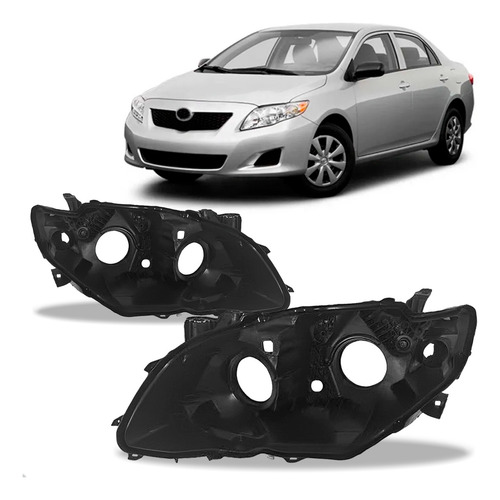 Par Carcaça Farol Dianteiro Corolla 2009 A 2011