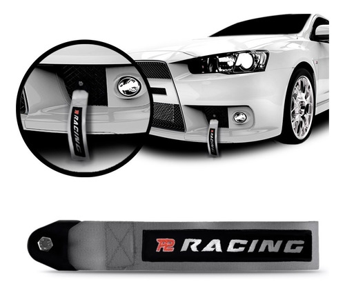 Tow Strap Hook Cinta Reboque Engate Parafusado Cor Cinza