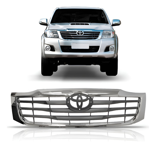 Tela Frontal Hilux Srv 2012 A 2018 Cromado E Cinza Cromada