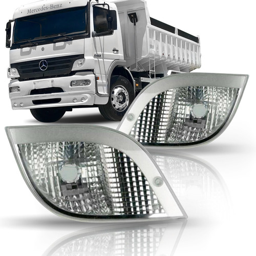 Par Lanterna Dianteira Sinaleira Mercedes Atego 1418 2425 - Cristal