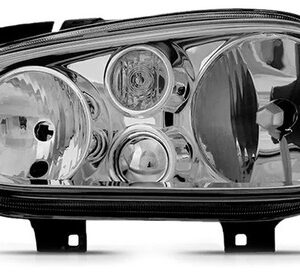 Farol Golf 98 A 06 Foco Duplo Sem Auxiliar Cromado 1ª Linha - Esquerdo/motorista
