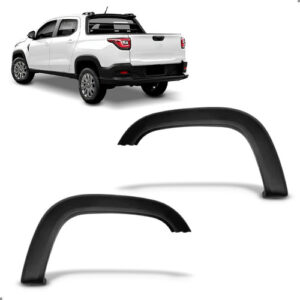 Par Moldura Lateral Traseira Para Strada 2020 A 2025 Preta Ambos Lados