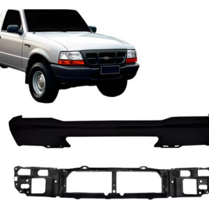 Kit Parachoque Para Ranger 1998 A 2003 Com Painel Frontal Preto