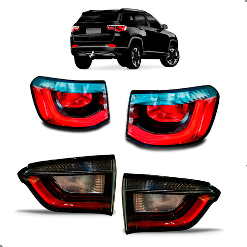 Jogo Lanternas Para Jeep Compass 2022 A 2026 Canto E Tampa Ambos Lados